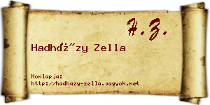 Hadházy Zella névjegykártya
